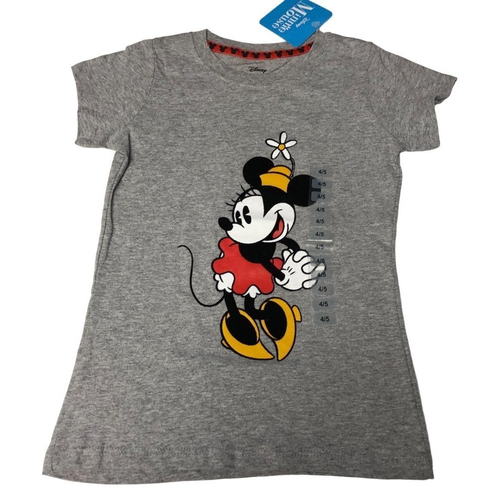 DISNEY MINI MOUSE GRAY TEE SIZE 4/5 NWT‎